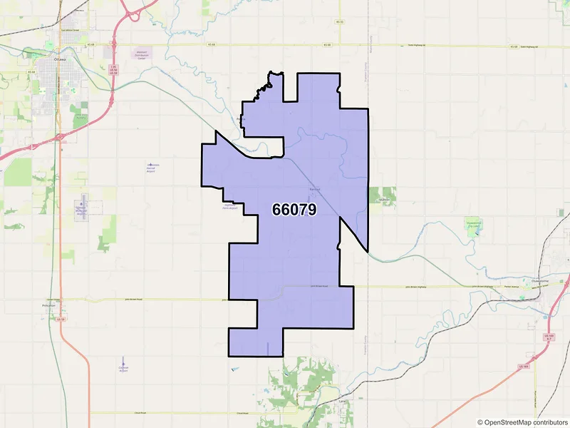Map of ZIP Code 66079 — Rantoul, KS