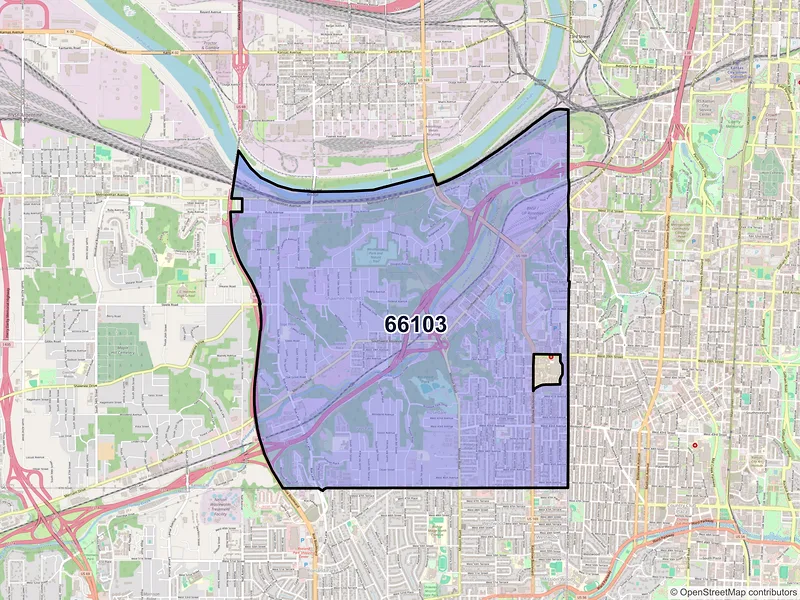 Map of ZIP Code 66103 — Kansas City, KS