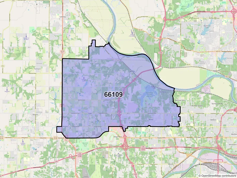 Map of ZIP Code 66109 — Kansas City, KS