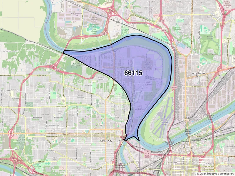 Map of ZIP Code 66115 — Kansas City, KS