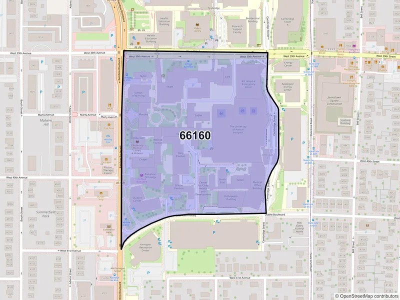 Map of ZIP Code 66160 — Kansas City, KS