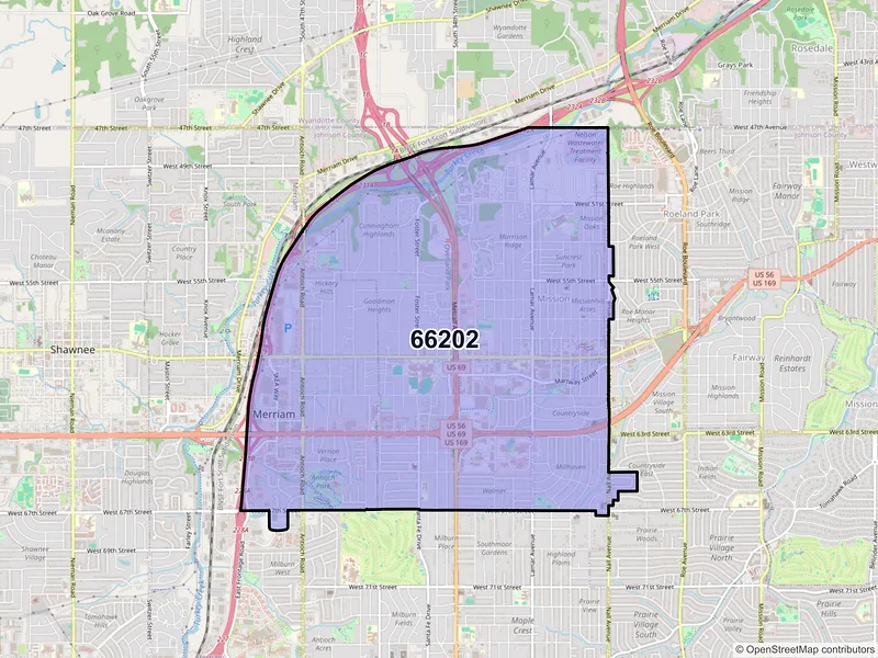 Map of ZIP Code 66202 — Mission, KS
