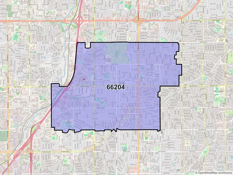 Map of ZIP Code 66204 — Overland Park, KS