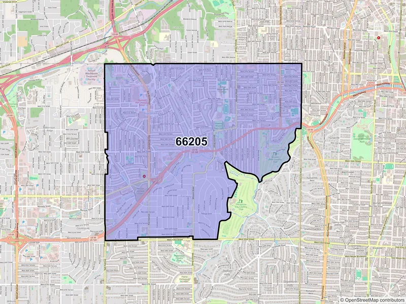 Map of ZIP Code 66205 — Mission, KS