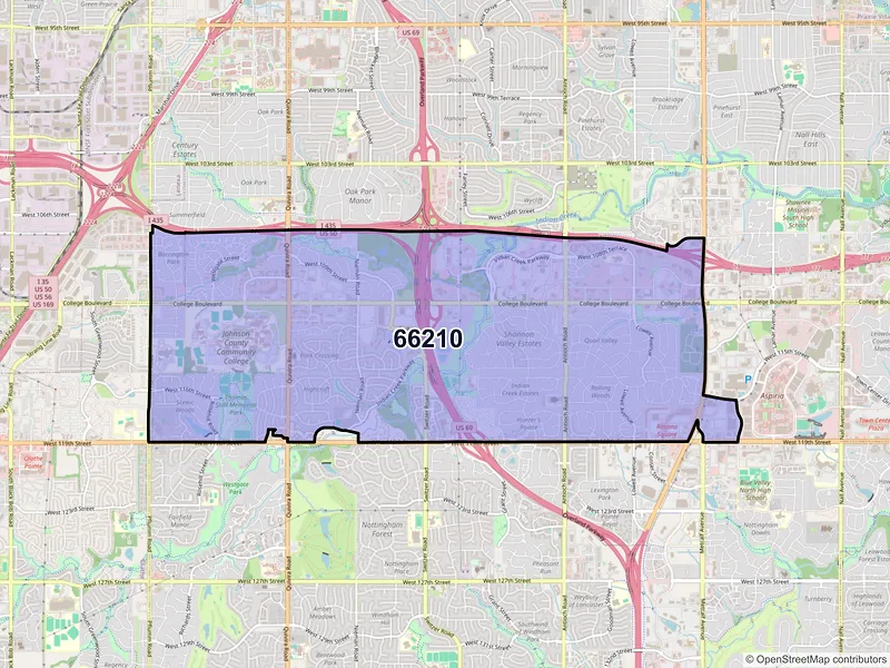 Map of ZIP Code 66210 — Overland Park, KS