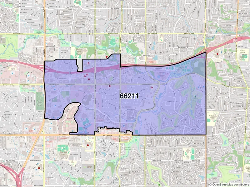 Map of ZIP Code 66211 — Leawood, KS