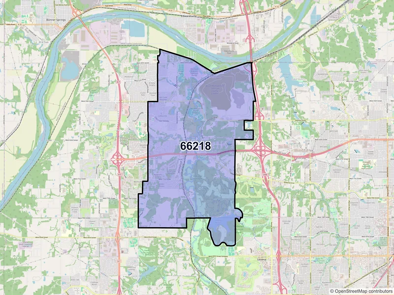 Map of ZIP Code 66218 — Shawnee, KS