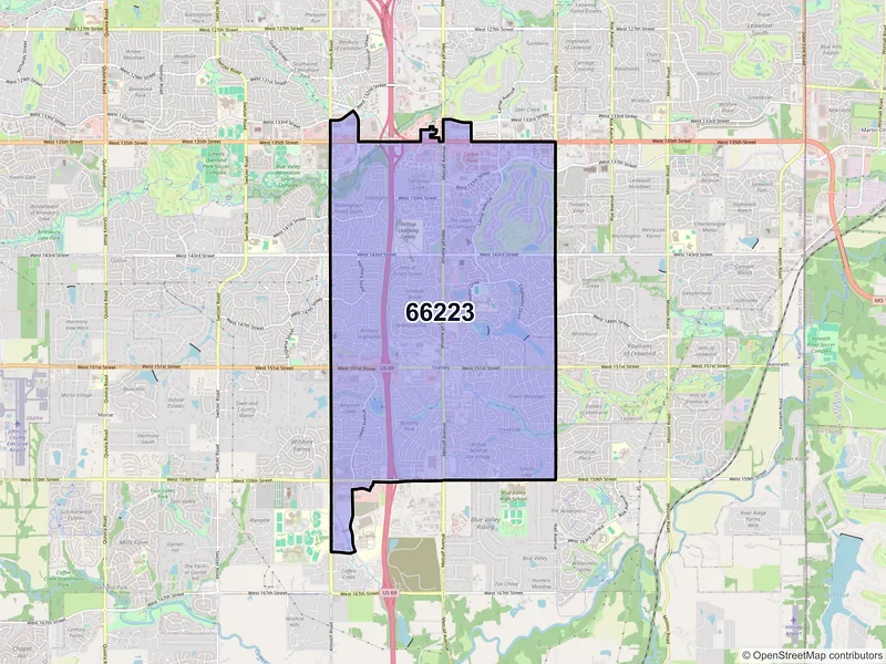 Map of ZIP Code 66223 — Overland Park, KS
