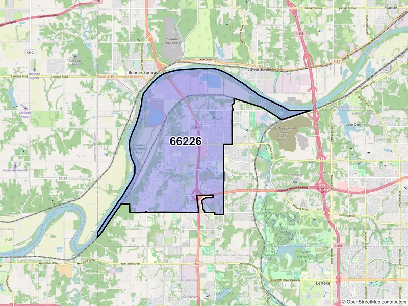 Map of ZIP Code 66226 — Shawnee, KS