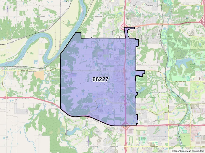 Map of ZIP Code 66227 — Lenexa, KS