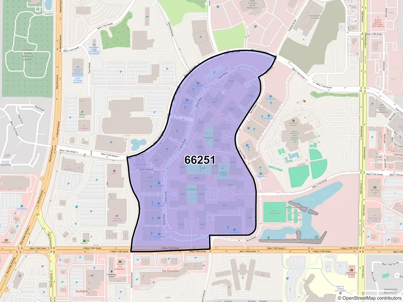 Map of ZIP Code 66251 — Overland Park, KS
