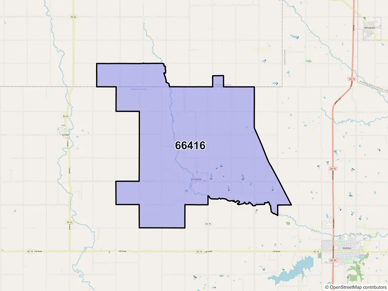 Map of ZIP Code 66416 — Circleville, KS