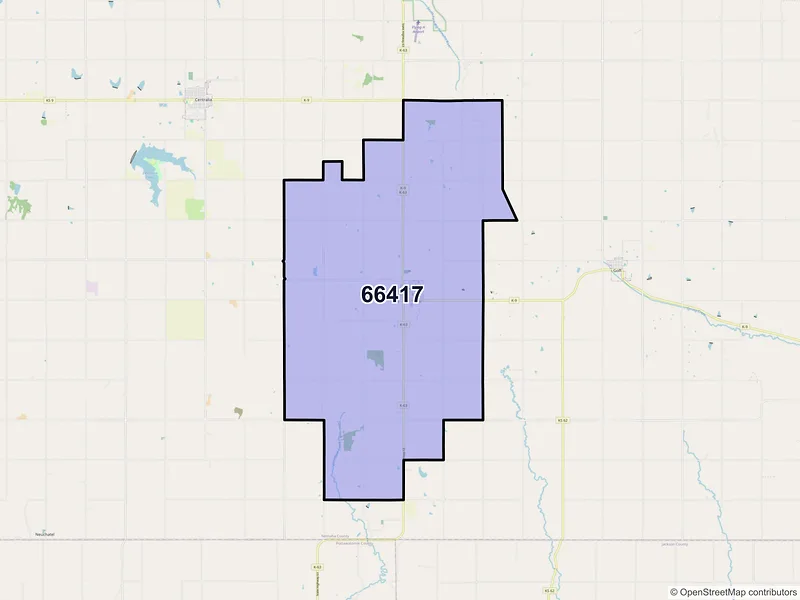 Map of ZIP Code 66417 — Corning, KS