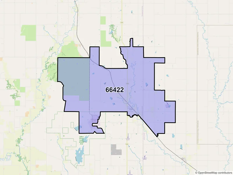 Map of ZIP Code 66422 — Emmett, KS