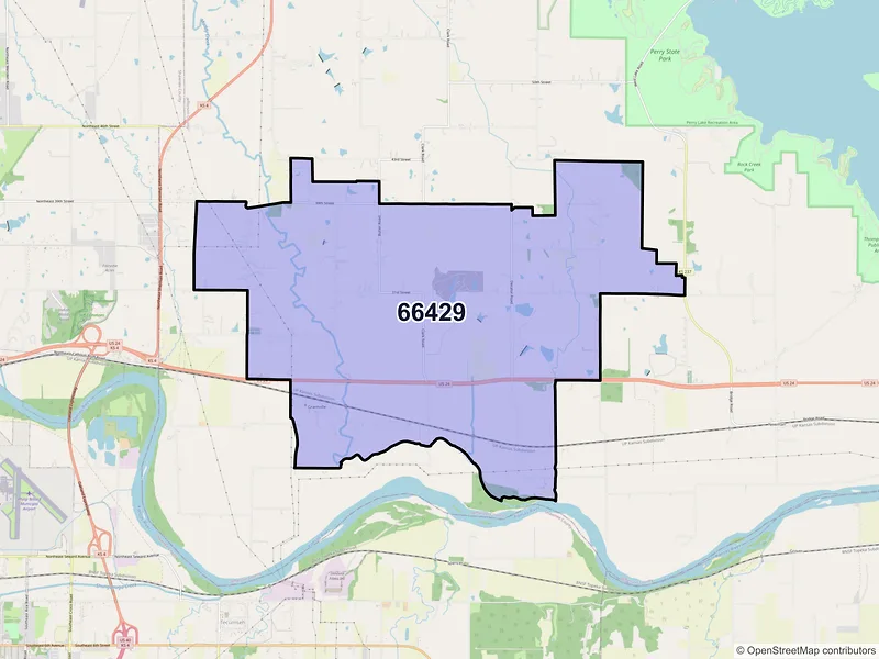 Map of ZIP Code 66429 — Grantville, KS