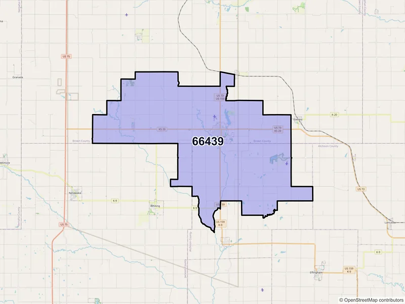 Map of ZIP Code 66439 — Horton, KS