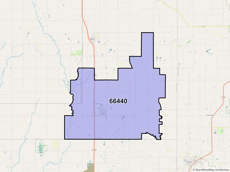 Map of ZIP Code 66440 — Hoyt, KS