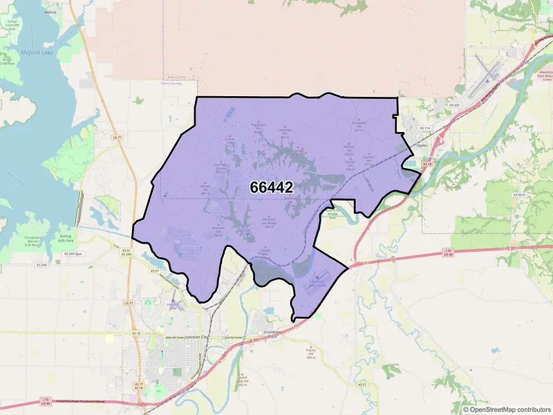 Map of ZIP Code 66442 — Fort Riley, KS