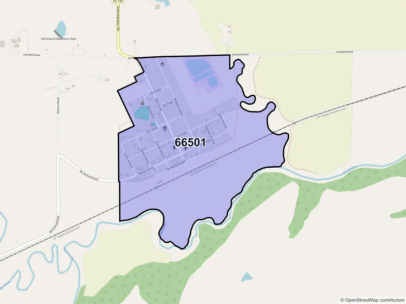 Map of Mc Farland, Kansas and ZIP codes