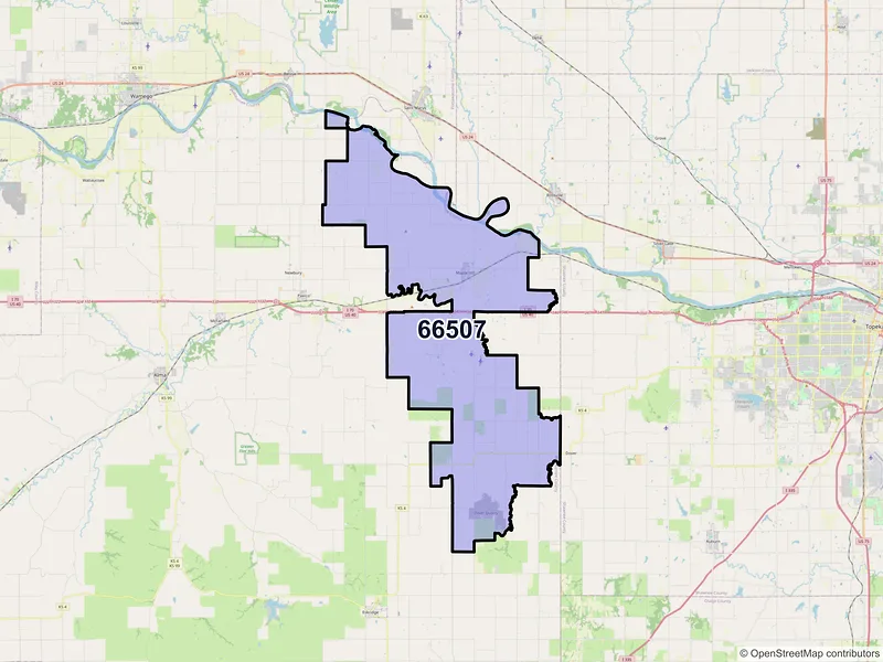 Map of Maple Hill, Kansas and ZIP codes