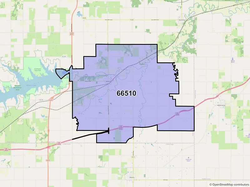 Map of ZIP Code 66510 — Melvern, KS
