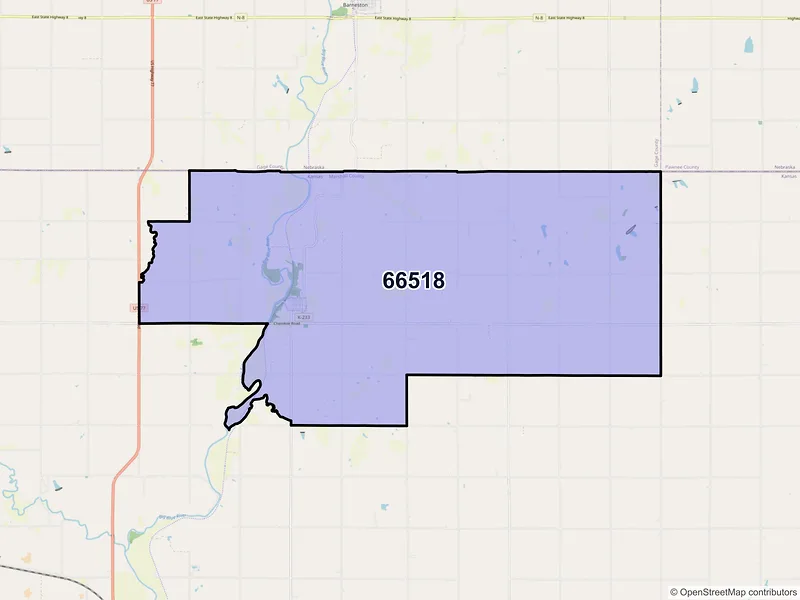 Map of ZIP Code 66518 — Oketo, KS