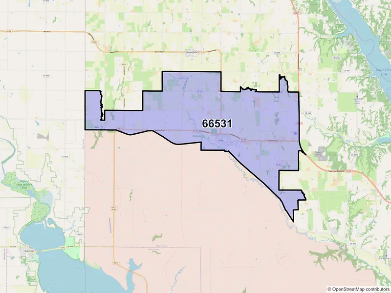 Map of ZIP Code 66531 — Riley, KS