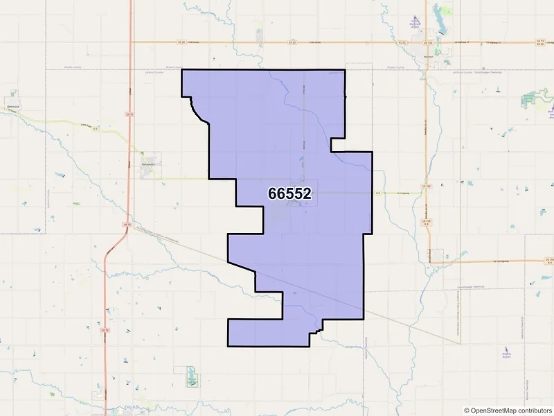 Map of ZIP Code 66552 — Whiting, KS
