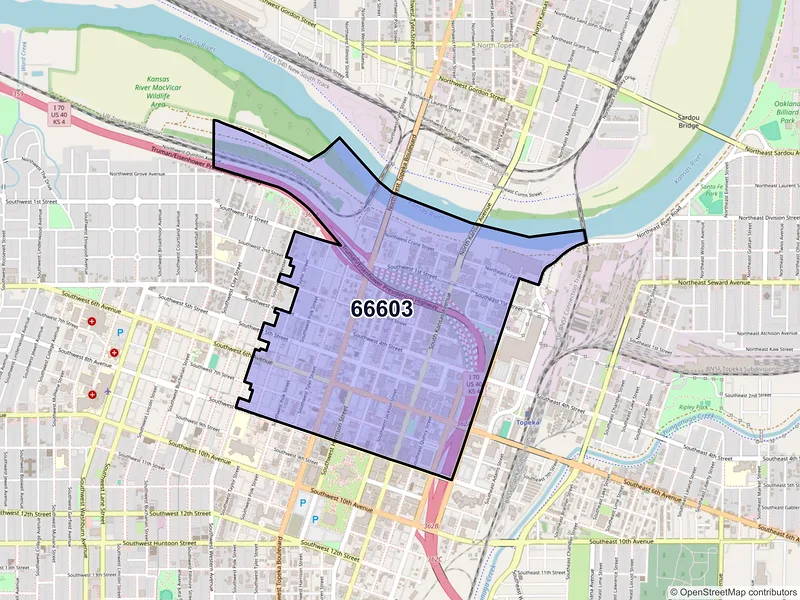 Map of ZIP Code 66603 — Topeka, KS