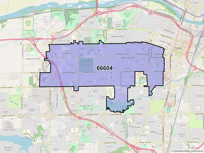 Map of ZIP Code 66604 — Topeka, KS