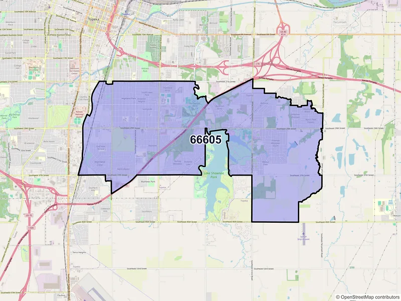 Map of ZIP Code 66605 — Topeka, KS