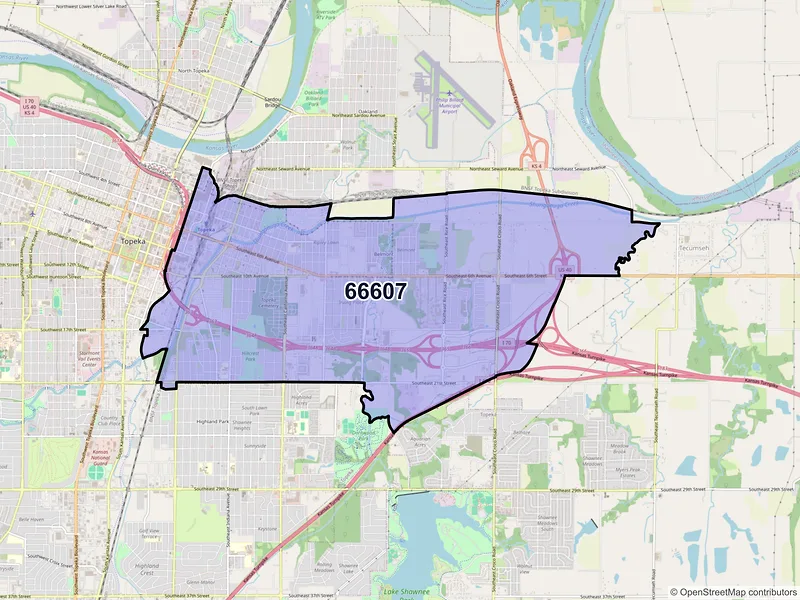 Map of ZIP Code 66607 — Topeka, KS