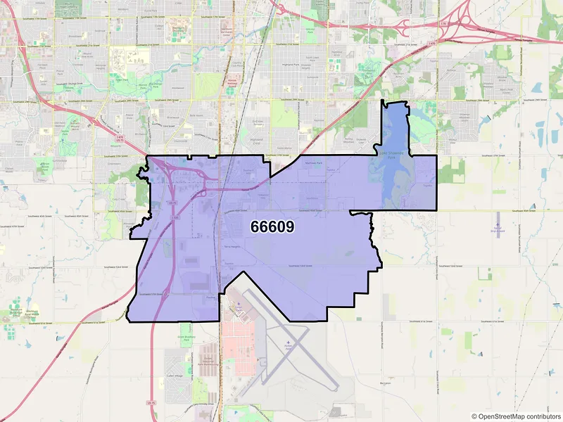 Map of ZIP Code 66609 — Topeka, KS
