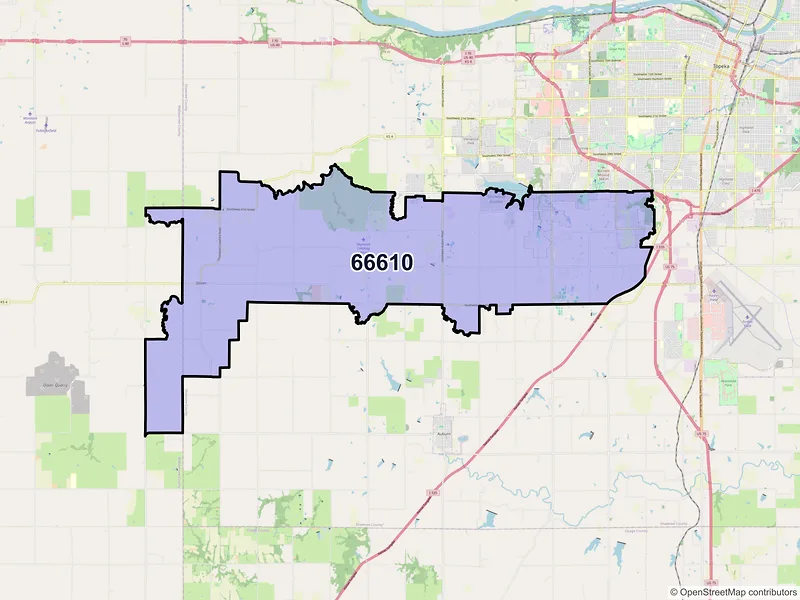 Map of ZIP Code 66610 — Topeka, KS