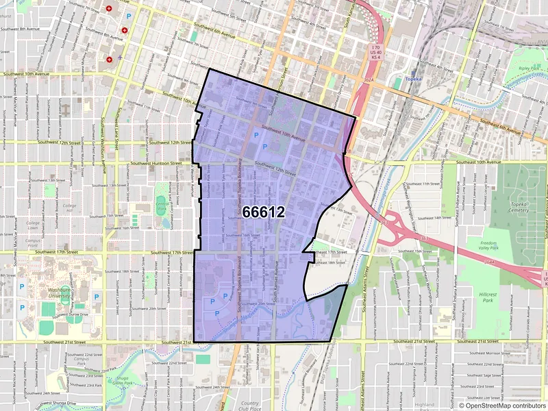 Map of ZIP Code 66612 — Topeka, KS