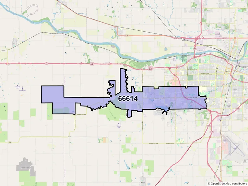 Map of ZIP Code 66614 — Topeka, KS