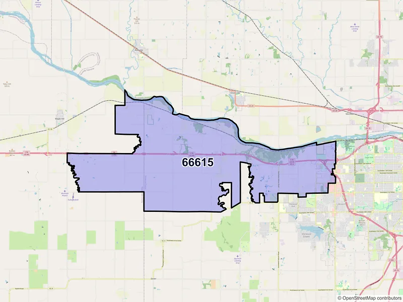 Map of ZIP Code 66615 — Topeka, KS
