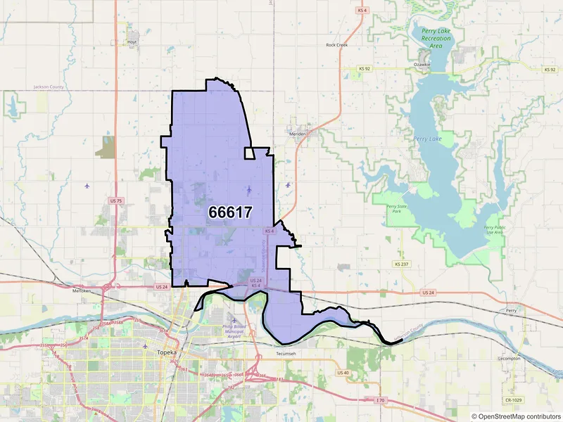 Map of ZIP Code 66617 — Topeka, KS