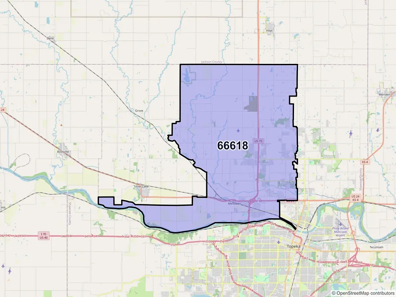 Map of ZIP Code 66618 — Topeka, KS