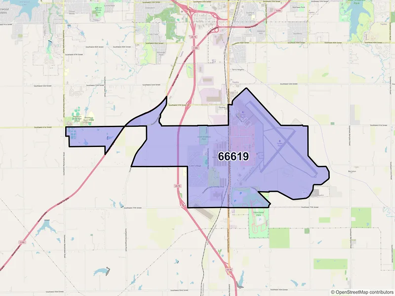 Map of ZIP Code 66619 — Topeka, KS