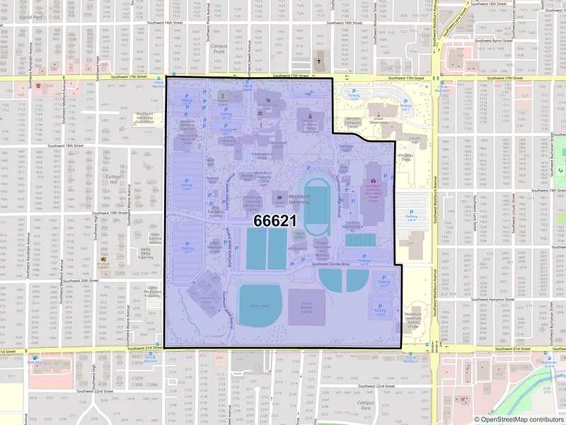 Map of ZIP Code 66621 — Topeka, KS