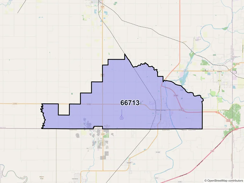 Map of ZIP Code 66713 — Baxter Springs, KS