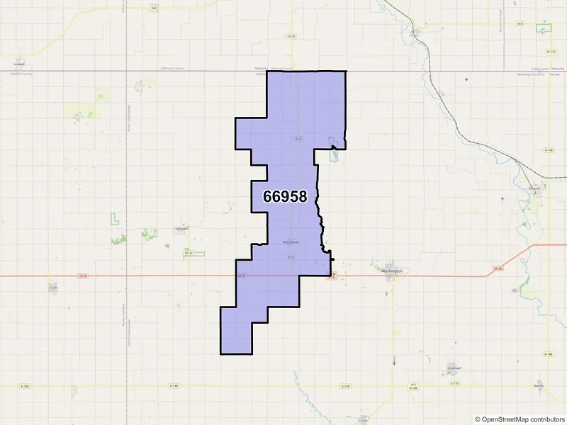 Map of Morrowville, Kansas and ZIP codes