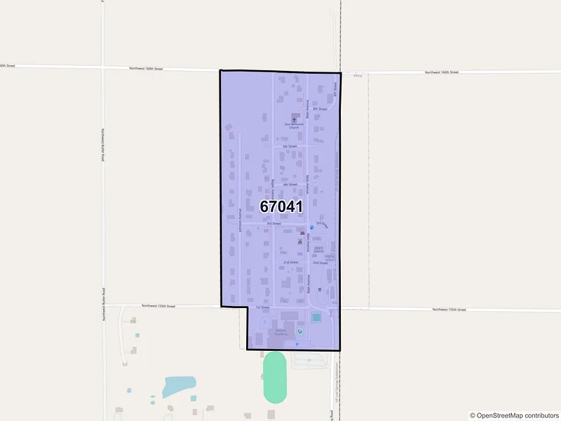 Map of Elbing, Kansas and ZIP codes