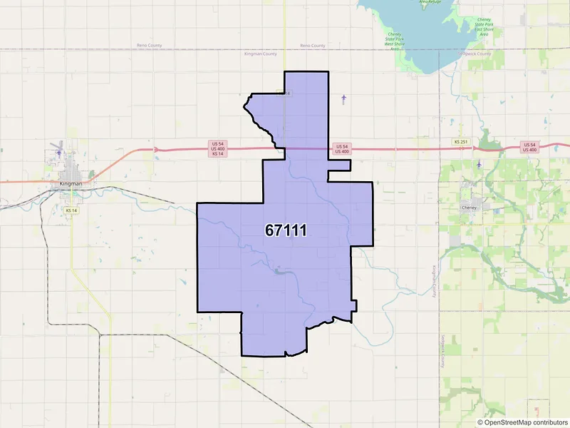 Map of ZIP Code 67111 — Murdock, KS