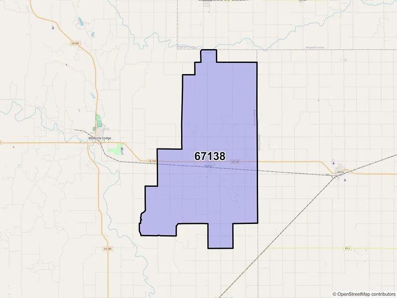 Map of ZIP Code 67138 — Sharon, KS