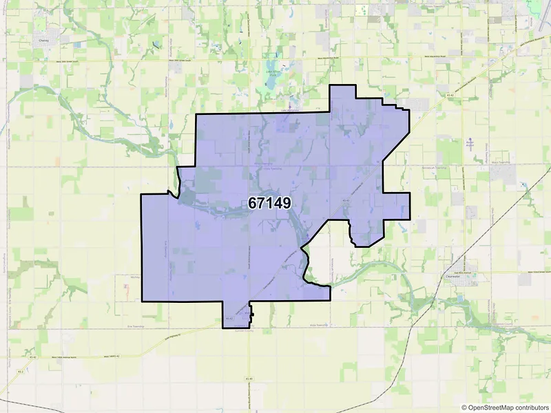 Map of ZIP Code 67149 — Viola, KS
