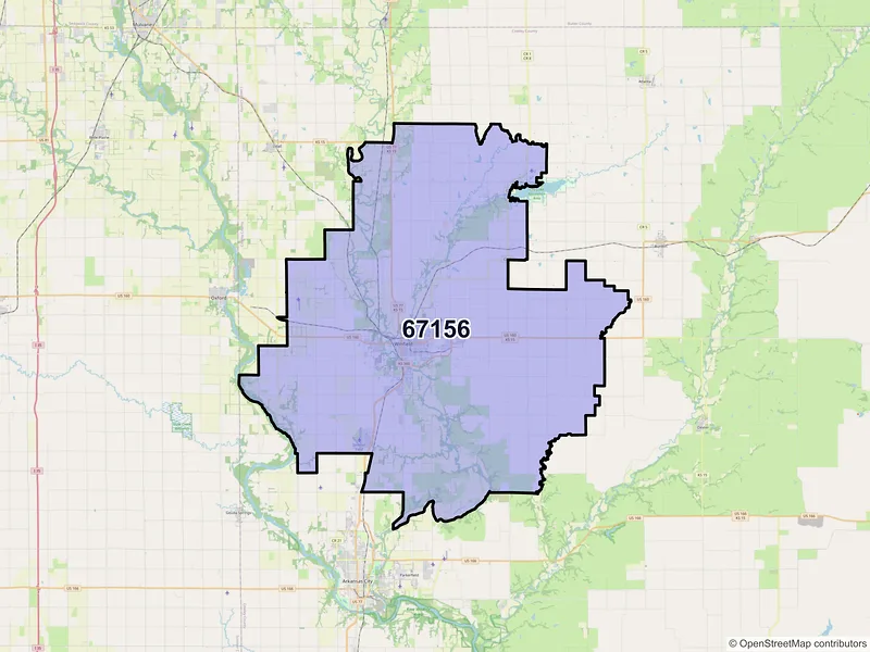 Map of ZIP Code 67156 — Winfield, KS