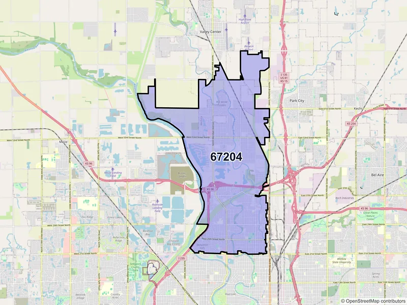 Map of ZIP Code 67204 — Wichita, KS