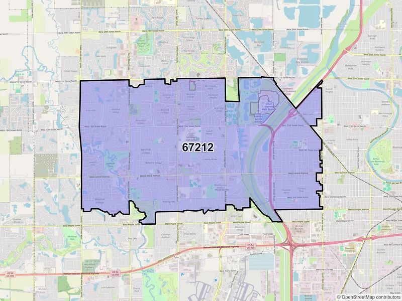 Map of ZIP Code 67212 — Wichita, KS